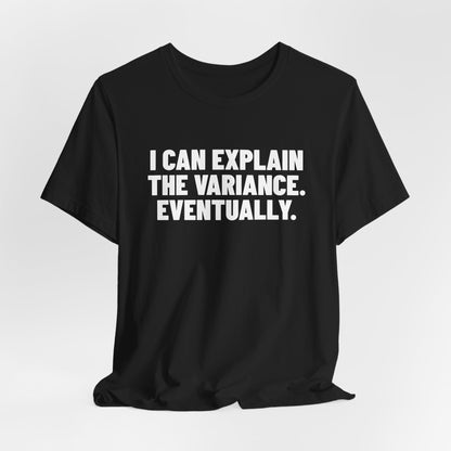 I Can Explain the Variance Eventually Accounting Shirt, Black hanging view, digital mockup